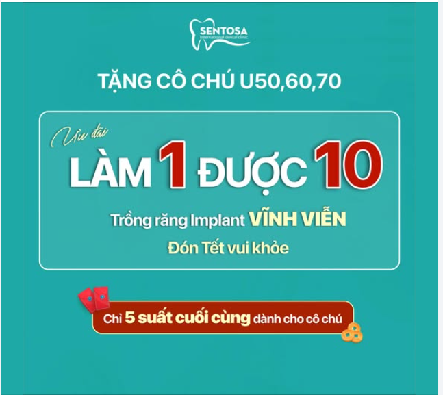 TRỒNG RĂNG IMPLANT ĐÓN TẾT - LÀM 1 ĐƯỢC 10