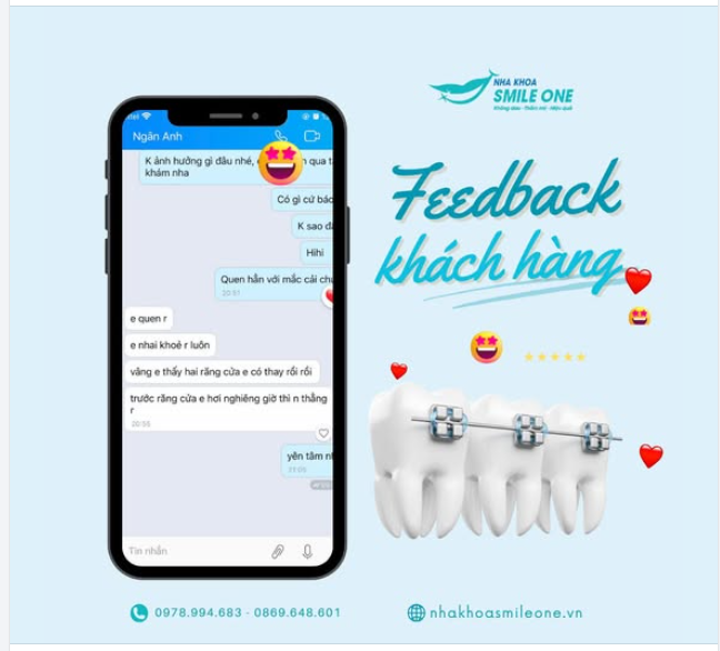Niềng răng không còn là nỗi lo khi đến với Smile One! Bạn Ngân Anh chia sẻ rằng chỉ sau một tháng, răng cửa đã có sự thay đổi rõ rệt, từ hơi nghiêng giờ đã thẳng đều hơn.