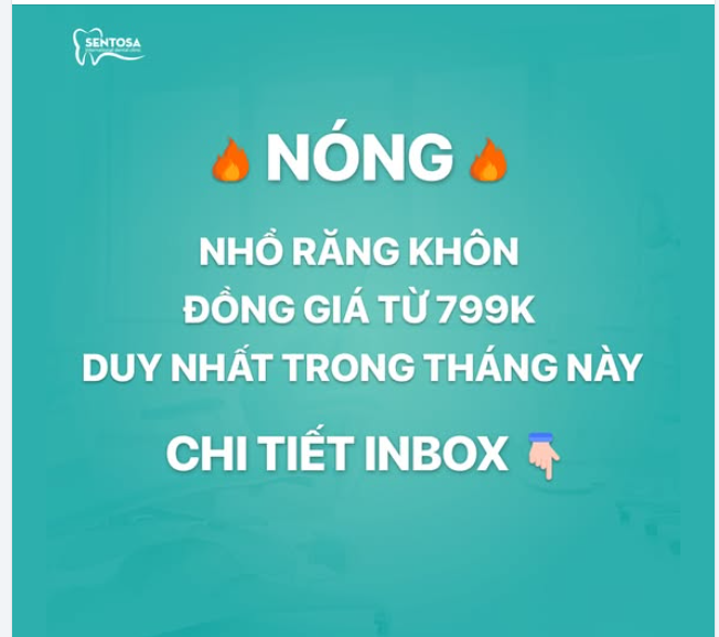 NÓNG NHỔ RĂNG KHÔN ĐỒNG GIÁ TỪ 799K DUY NHẤT TRONG THÁNG NÀY