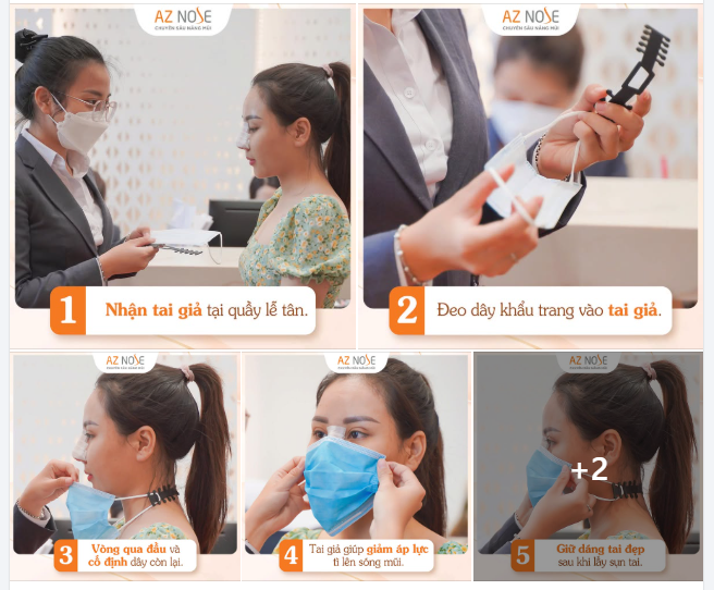 HƯỚNG DẪN ĐEO KHẨU TRANG SAU NÂNG MŨI