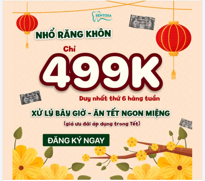 NHỔ RĂNG KHÔN GIÁ ƯU ĐÃI CUỐI NĂM CHỈ TỪ 499K/RĂNG TẠI THÁI NGUYÊN