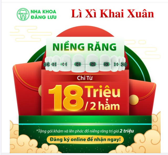 Đầu Năm Đến Nha Khoa Đăng Lưu Nhận Lì Xì Siêu To  Cả Năm Lãi Nụ Cười Xinh Vô Lo!