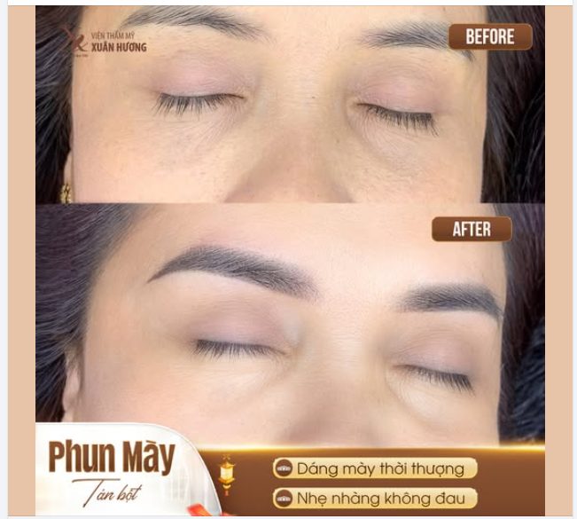 Hàng loạt khách hàng đã chia sẻ sự hài lòng khi thấy mình xinh đẹp và cuốn hút hơn sau khi sử dụng dịch vụ “Phun mày tán bột” tại Viện Thẩm Mỹ Xuân Hương.