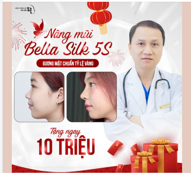NÂNG MŨI BELLA SILK 5S  MŨI CAO XINH đón năm mới TÀI LỘC