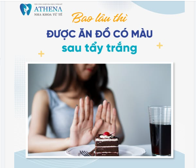 Sau khi tẩy trắng răng, men răng của bạn sẽ tạm thời trở nên nhạy cảm hơn với màu thực phẩm. Vì vậy, việc kiêng ăn đồ có màu là rất quan trọng để duy trì màu răng trắng sáng.