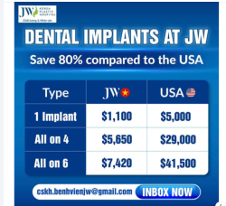 IMPLANT NHA KHOA ĐẲNG CẤP QUỐC TẾ TẠI JW – TIẾT KIỆM 80% CHI PHÍ SO VỚI MỸ