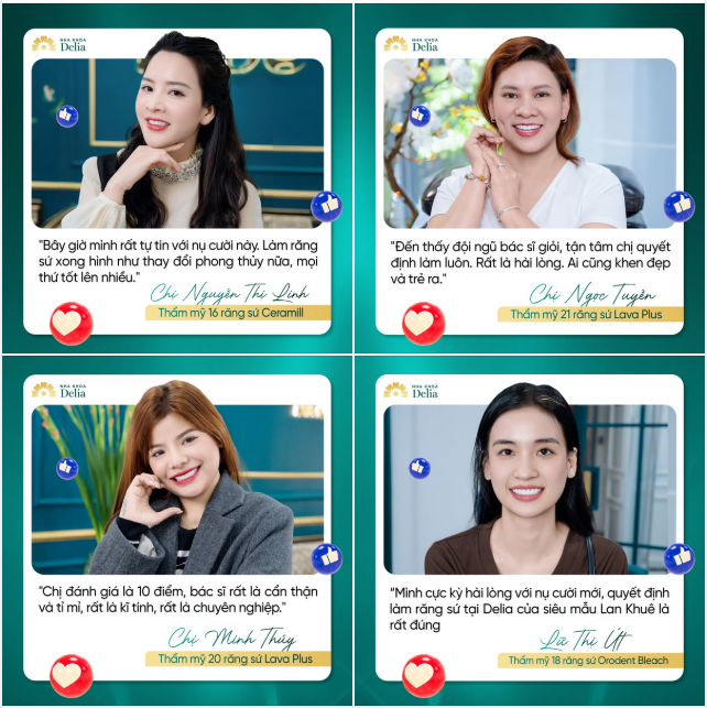 Chào tháng 4 với những lời feedback của khách hàng đã thẩm mỹ răng sứ tại Delia!