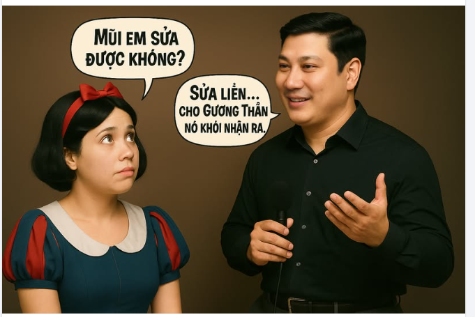 Sau bao năm trốn hoài vẫn bị Hoàng Hậu nhận ra, Bạch Tuyết rút kinh nghiệm: “Phải chỉnh cái mũi, mới cứu mình nổi”