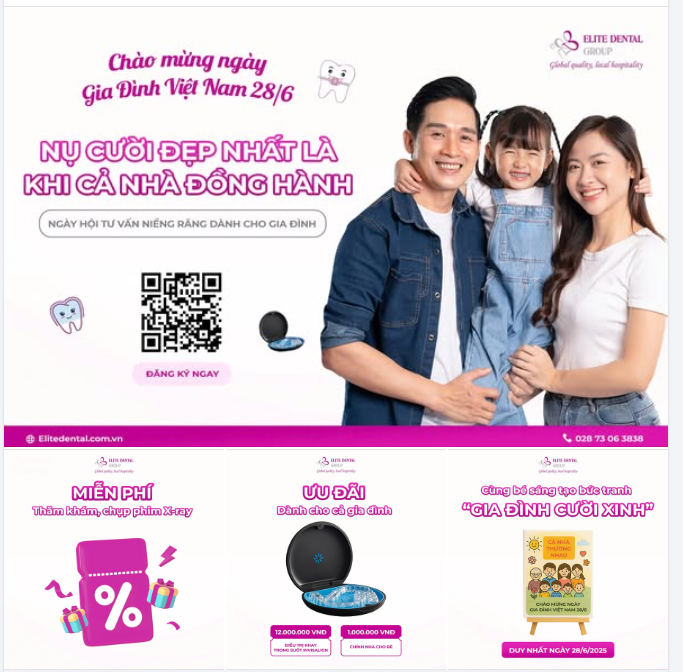 CHÀO MỪNG NGÀY GIA ĐÌNH VIỆT NAM 28/6 - NGÀY HỘI TƯ VẤN NIỀNG RĂNG DÀNH CHO GIA ĐÌNH