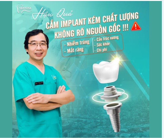 CẮM IMPLANT KÉM CHẤT LƯỢNG - KHÔNG RÕ NGUỒN GỐC