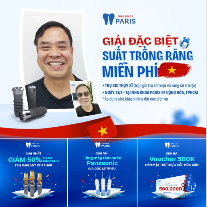 Cơ hội TRỒNG RĂNG MIỄN PHÍ 100% ​​​​​​​ Đừng bỏ lỡ!
