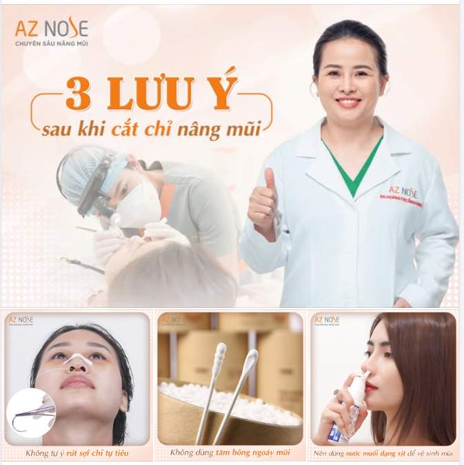 3 LƯU Ý QUAN TRỌNG SAU KHI CẮT CHỈ NÂNG MŨI