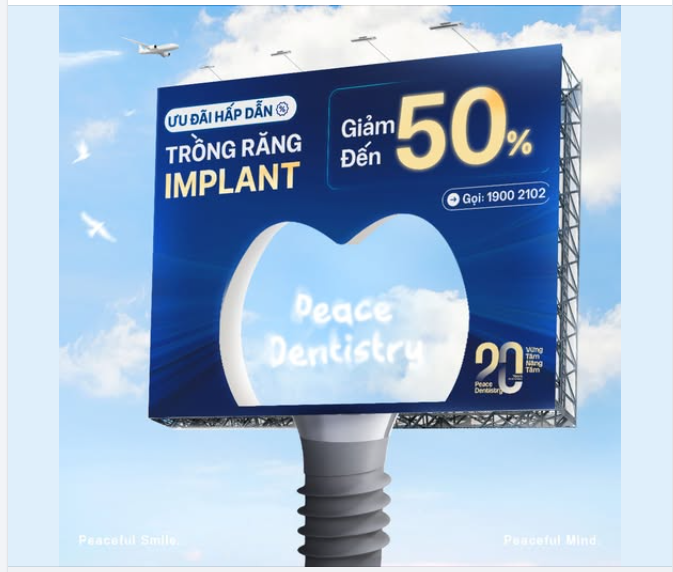 ƯU ĐÃI ĐẾN 50% TRỒNG RĂNG IMPLANT TẠI PEACE DENTISTRY - DUY NHẤT TRONG THÁNG 9!
