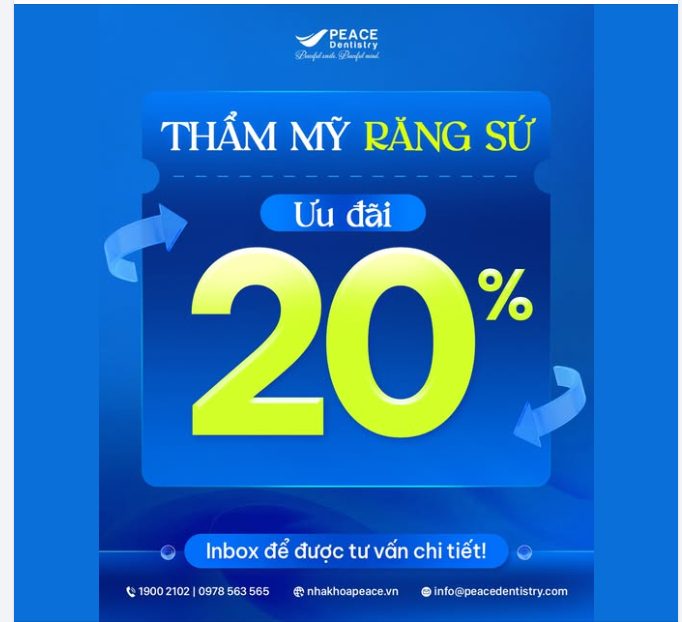 THẨM MỸ RĂNG SỨ - TỰ TIN BỪNG KHÍ CHẤT, ƯU ĐÃI NGAY 20%
