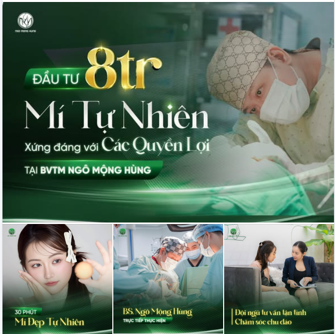 Đầu tư 8 triệu để sở hữu đôi mắt đẹp tự nhiên, xứng đáng với các quyền lợi tại BVTM Ngô Mộng Hùng