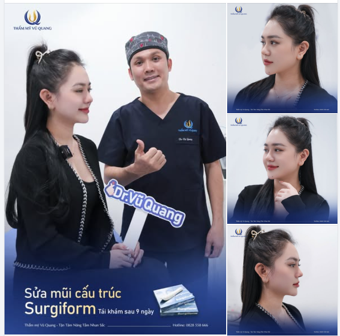 Bạn khách hàng Hiểu Ly đã thốt lên đầy cảm xúc khi cô nàng chạm tay vào sống mũi mới thon gọn, sắc nét đến từng đường cong.