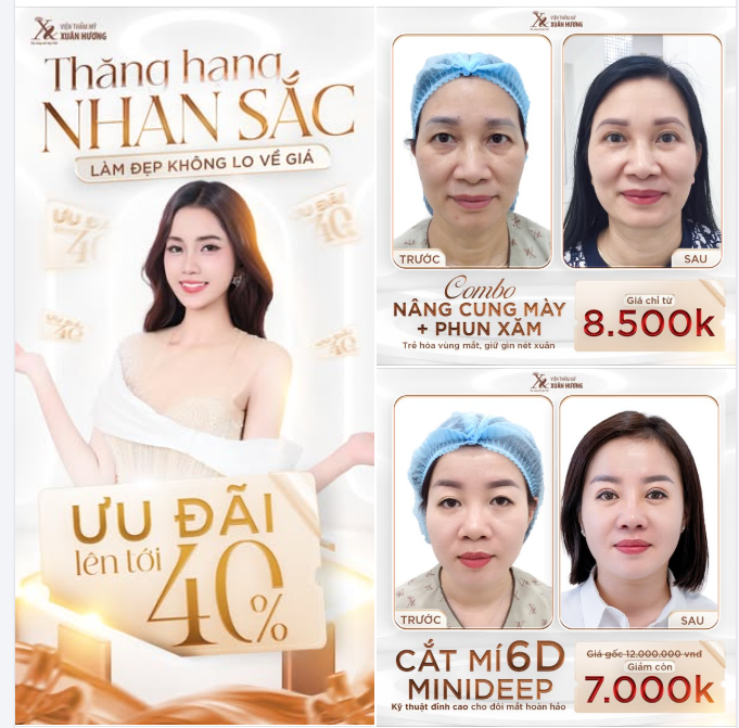 THĂNG HẠNG NHAN SẮC - LÀM ĐẸP KHÔNG LO VỀ GIÁ  ƯU ĐÃI CỰC SỐC LÊN TỚI 40% CÁC DỊCH VỤ HOT