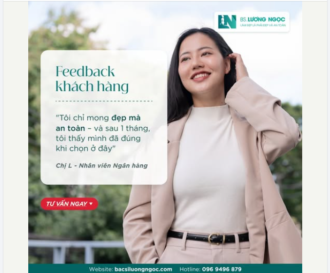 FEEDBACK CỦA KHÁCH HÀNG  “Tôi chỉ mong đẹp mà an toàn – và sau 1 tháng, tôi thấy mình đã đúng khi chọn ở đây.”