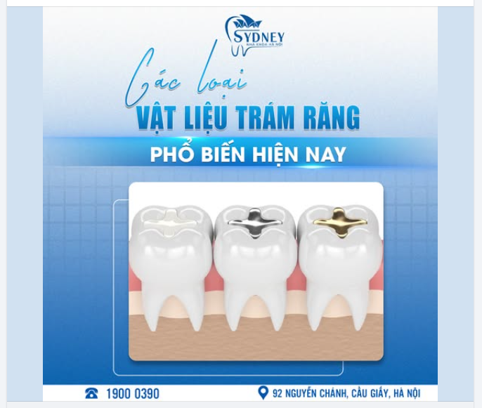 CÁC LOẠI VẬT LIỆU TRÁM RĂNG PHỔ BIẾN HIỆN NAY