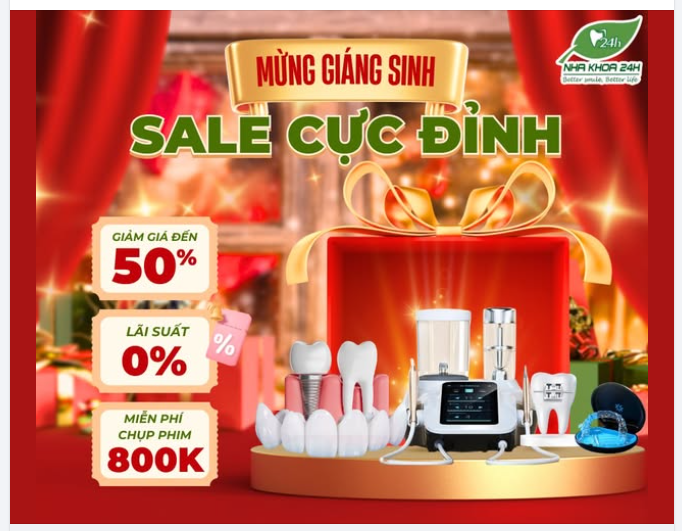 MỪNG GIÁNG SINH – SALE CỰC ĐỈNH TẠI NHA KHOA 24H!