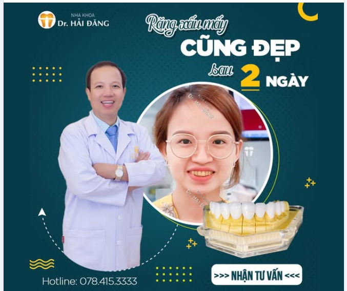 RĂNG XẤU MẤY CŨNG ĐẸP SAU 2 NGÀY TẠI NHA KHOA HẢI ĐĂNG