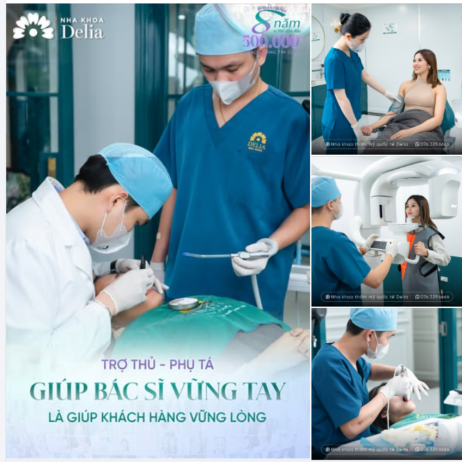 Phía sau mỗi ca làm răng sứ, bên cạnh bác sĩ luôn có các trợ thủ, phụ tá: