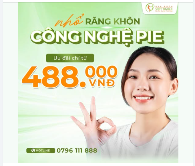CHẤM DỨT CƠN ĐAU RĂNG KHÔN – NHỔ RĂNG CÔNG NGHỆ PIE CHỈ TỪ 488K