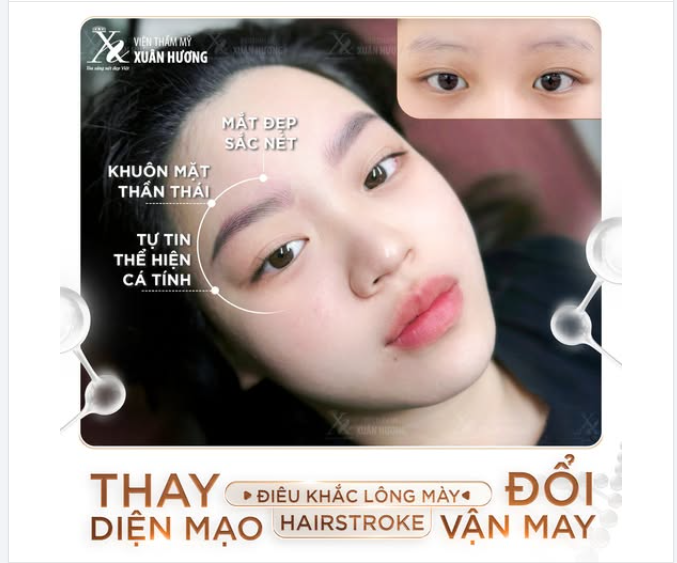 THAY DIỆN MẠO - ĐỔI VẬN MAY  Điêu khắc lông mày Hairstroke