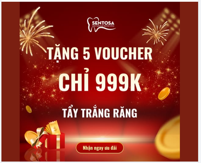 TẶNG NGAY 5 VOUCHER CHỈ 999K DỊCH VỤ TẨY TRẮNG RĂNG