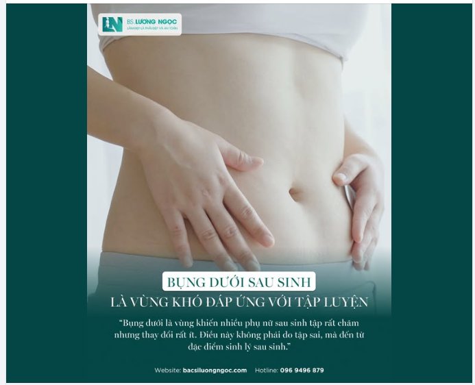 BỤNG DƯỚI SAU SINH LÀ VÙNG KHÓ ĐÁP ỨNG VỚI TẬP LUYỆN