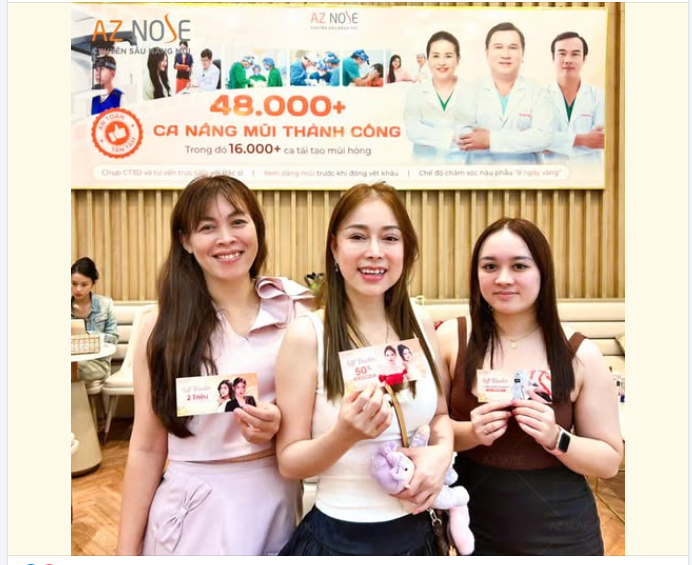 Thứ Hai đầu tiên của năm 2026. Chúc mừng khách hàng may mắn đã nhận voucher 50% chi phí nâng mũi tại AZ NOSE.