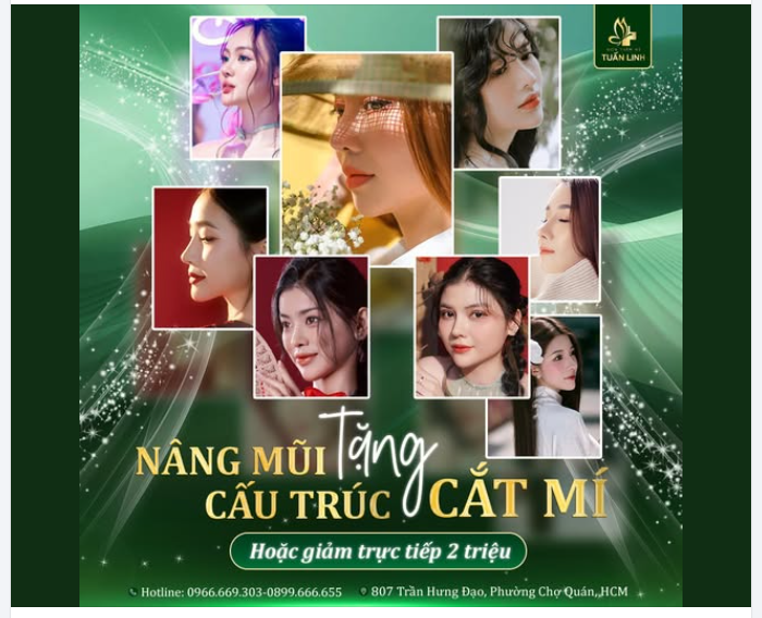 ƯU ĐÃI VÀNG KHÔNG THỂ BỎ LỠ - NÂNG MŨI CẤU TRÚC – TẶNG CẮT MÍ HOẶC GIẢM TRỰC TIẾP 2TR