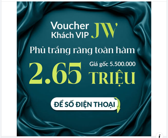 TIN VUI CHO KHÁCH VIP: JW ƯU ĐÃI 50% PHỦ TRẮNG RĂNG TOÀN HÀM, TRẮNG SÁNG NHƯ RĂNG SỨ