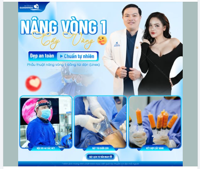 NÂNG VÒNG 1 “CẤY VÀNG” - ĐẸP AN TOÀN, CHUẨN TỰ NHIÊN