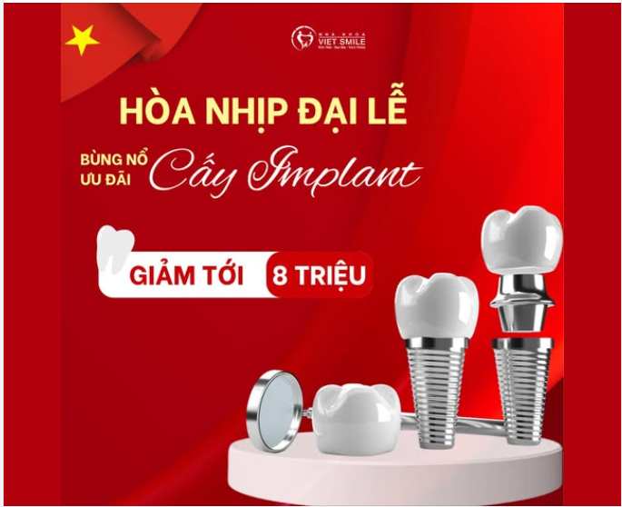 TRỒNG IMPLANT GIẢM TỚI 8 TRIỆU – ĐÓN ĐẠI LỄ, TỰ TIN ĂN NHAI