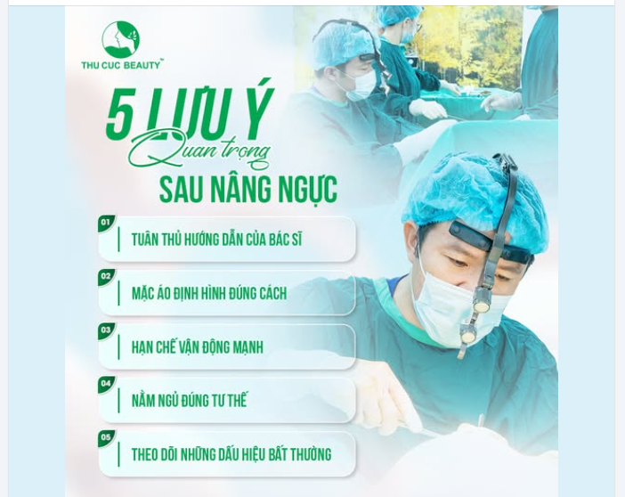 5 LƯU Ý QUAN TRỌNG SAU NÂNG NGỰC