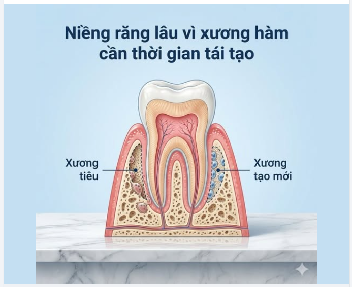 TẠI SAO NIỀNG RĂNG LÂU MÀ RĂNG CHƯA DỊCH CHUYỂN RÕ RÀNG?