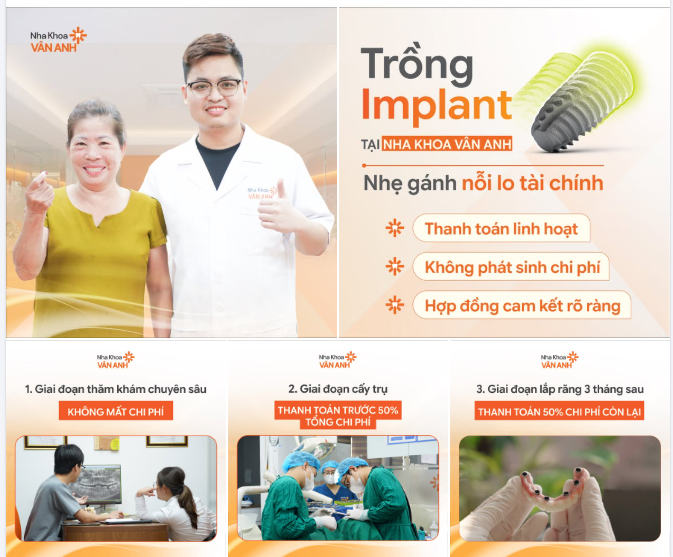 NHẸ GÁNH NỖI LO TÀI CHÍNH KHI TRỒNG IMPLANT TẠI NHA KHOA VÂN ANH