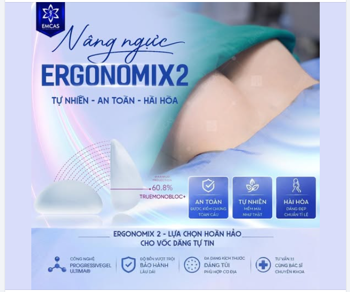 NÂNG NGỰC ERGONOMIX 2 - Vòng 1 tự nhiên, mềm mại và hài hoà