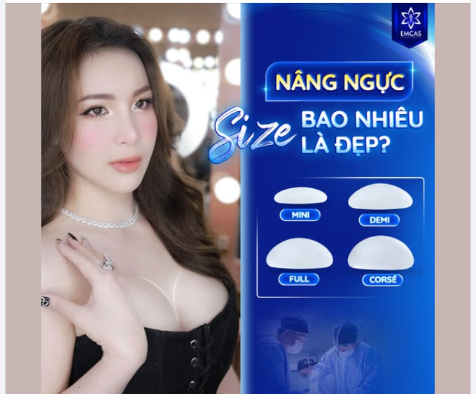 Các size túi ngực hiện nay được thiết kế đa dạng từ nhỏ, trung bình đến lớn nhằm phù hợp với nhiều vóc dáng và nhu cầu thẩm mỹ khác nhau.