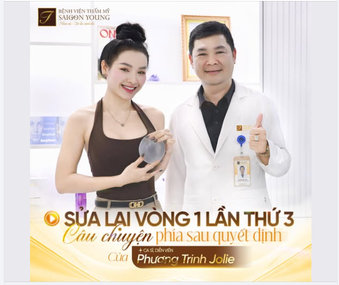 HÀNH TRÌNH NÂNG VÒNG 1 LẦN THỨ 3 CỦA PHƯƠNG TRINH JOLIE TẠI BỆNH VIỆN THẨM MỸ SAIGON YOUNG