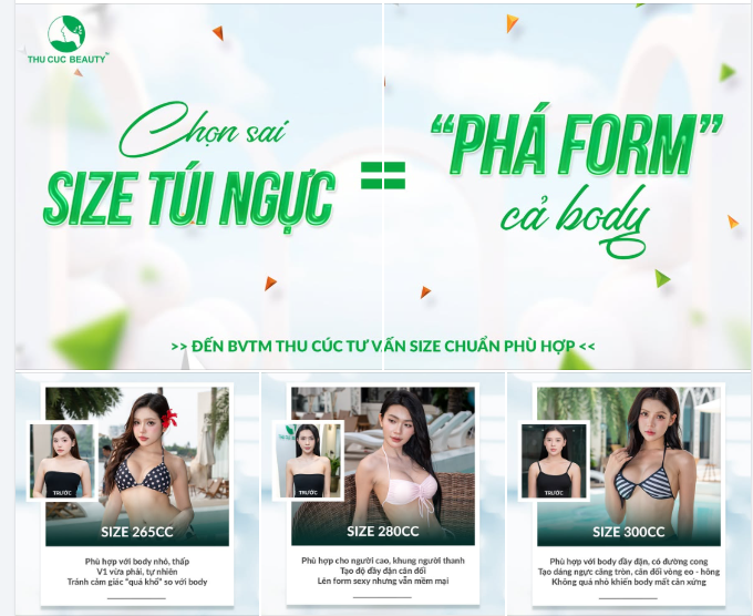 Chọn sai size túi ngực = ""phá form"" cả body