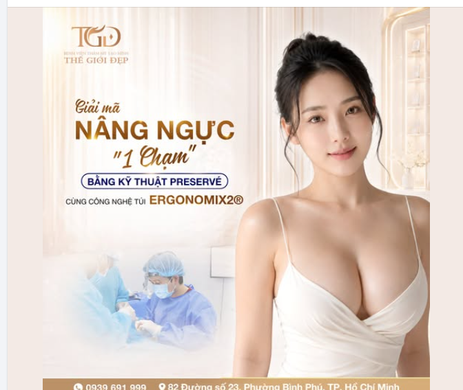 Giải mã nâng ngực "1 chạm" bằng kỹ thuật PRESERVÉ cùng công nghệ túi ERGONOMIX2® tại Thế Giới Đẹp
