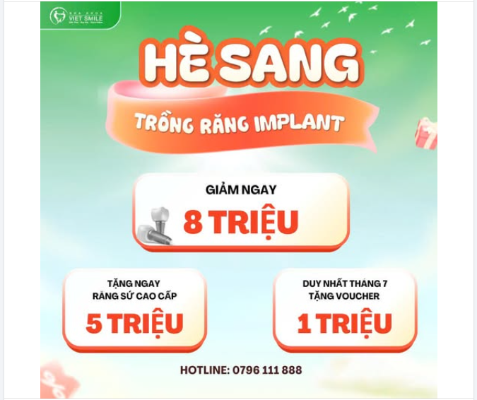 MẤT RĂNG ĐỪNG ĐỂ LÂU – TRỒNG IMPLANT GIẢM ĐẾN 10 TRIỆU/TRỤ!