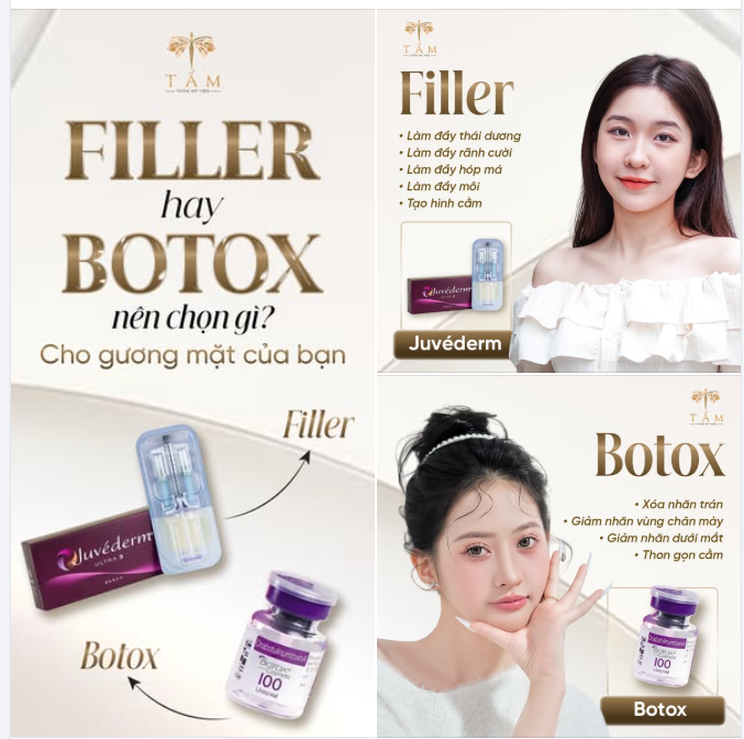 Nhiều chị em dễ bị FOMO bởi những video viral về tiêm Filler hay Botox trên mạng và muốn làm ngay mà chưa tìm hiểu về tác dụng của từng loại.
