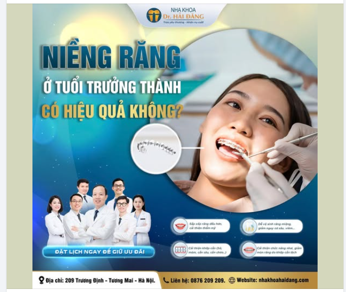 NIỀNG RĂNG Ở TUỔI TRƯỞNG THÀNH – CÓ HIỆU QUẢ KHÔNG?