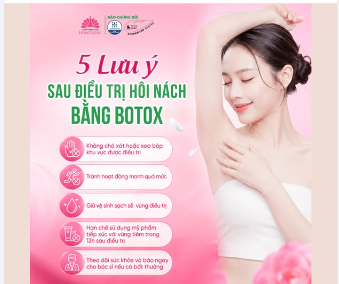 5 LƯU Ý SAU KHI TIÊM BOTOX ĐIỀU TRỊ HÔI NÁCH - ĐỪNG BỎ QUA!