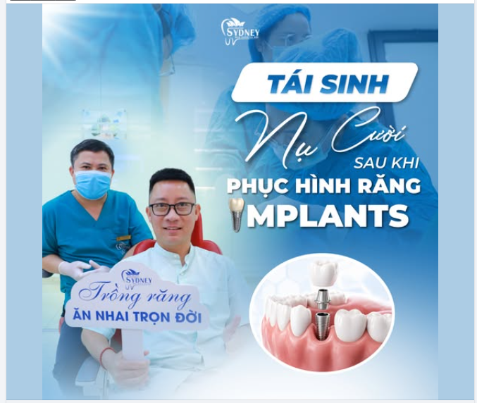 TÁI SINH NỤ CƯỜI SAU KHI PHỤC HÌNH RĂNG IMPLANT