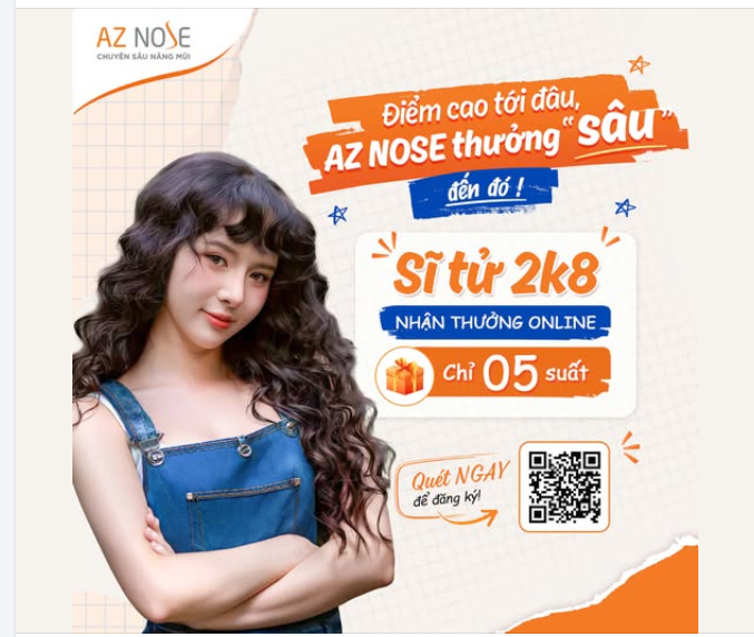 Sĩ tử 2k8 đừng bỏ lỡ Cơ hội nhận thưởng lên đến 100% giá trị dịch vụ nâng mũi - Điểm Toán/Văn bao nhiêu, AZ NOSE thưởng bấy nhiêu nè!