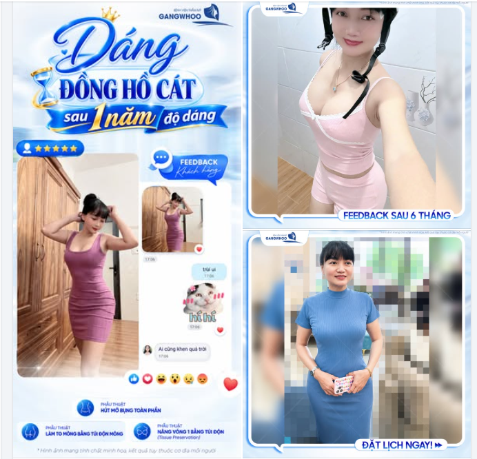 DÁNG ĐỒNG HỒ CÁT SAU ĐỘ BODY TẠI GANGWHOO